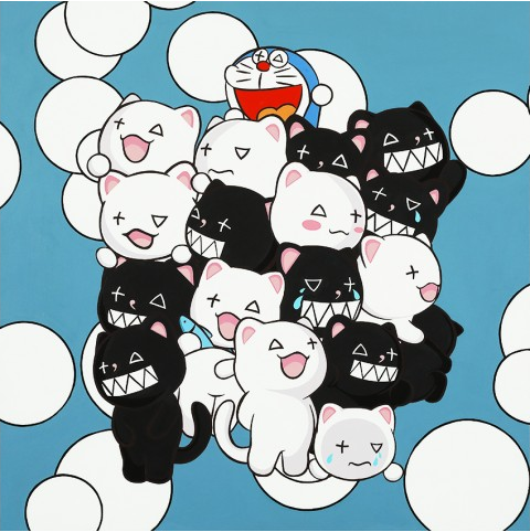 Juggling 91.0 x 91.0cm Acrylic on canvas 2021