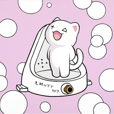 Happy Fountain 45.5 x 45.5cm Acrylic on canvas 2021