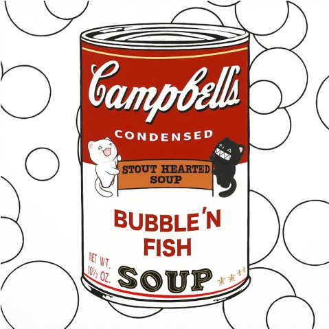 Bubble and fish soup 91.0 x 91.0cm Acrylic on canvas 2021