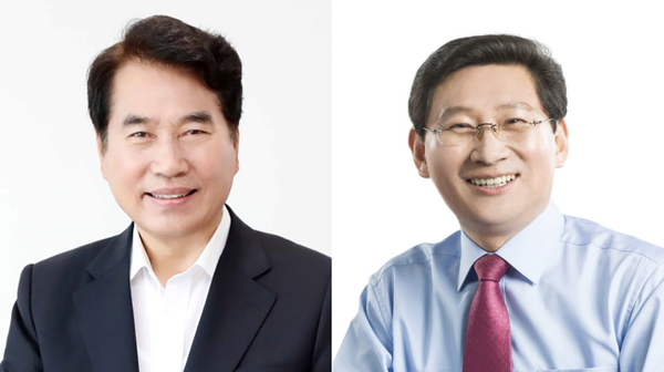 더불어민주당 백군기 후보(좌), 국민의힘 이상일 후보(우). 