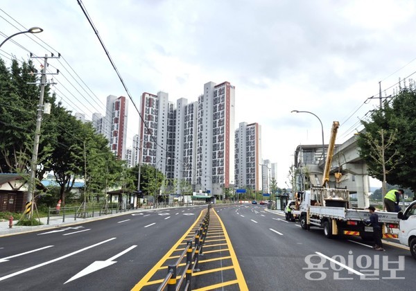용인특례시가 위수탁사업으로 진행한 처인구 고립지구 주변도로 현장 전경. /사진=용인시