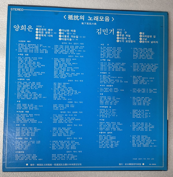  김민기 양희은, 금관의 예수 LP ⓒ조대안 소장