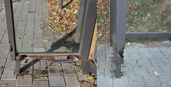 노후화 된 쌍용아파트 버스정류소. 